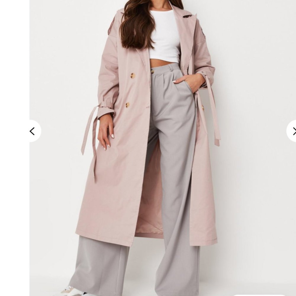 pink oversized trench coat NEW - missguided